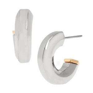 Allsaints Hexagon Bypass Huggie Hoop Earrings